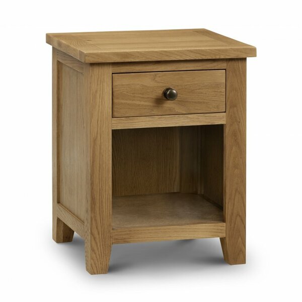 Oak effect shop bedside table